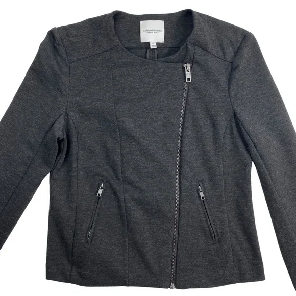 Catherine Malandrino Runway Style Women’s Charcoal Shanfa Moto Jacket EUC Size M - Picture 6 of 14